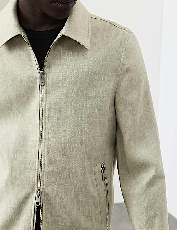 Linen Blend Performance Harrington Jacket - CZ