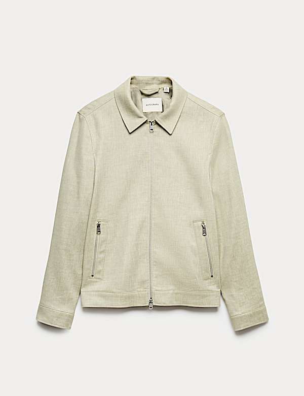 Linen Blend Performance Harrington Jacket - CZ