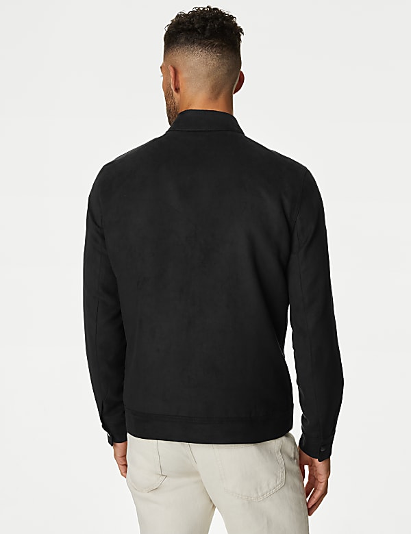 Faux Suede Harrington Jacket