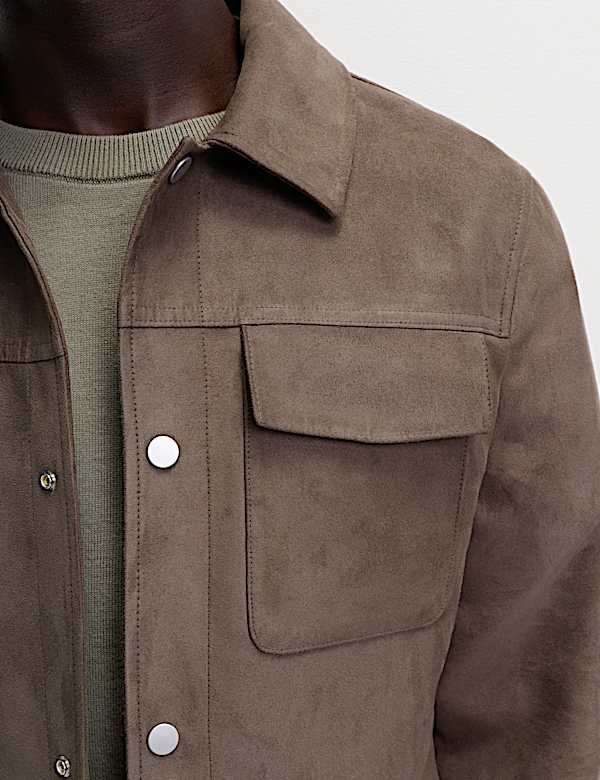 Faux Suede Trucker Jacket - GR