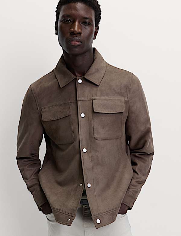 Faux Suede Trucker Jacket - GR