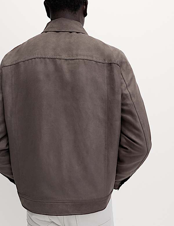 Faux Suede Trucker Jacket - GR