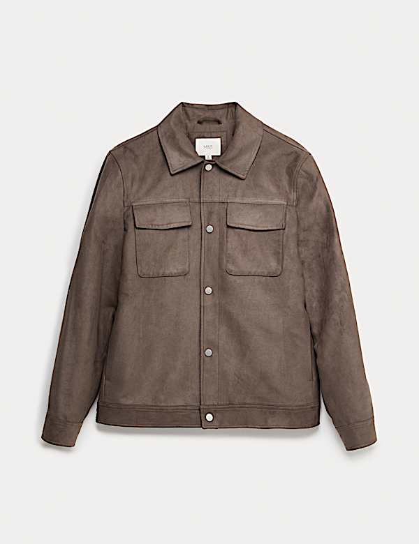 Faux Suede Trucker Jacket - GR