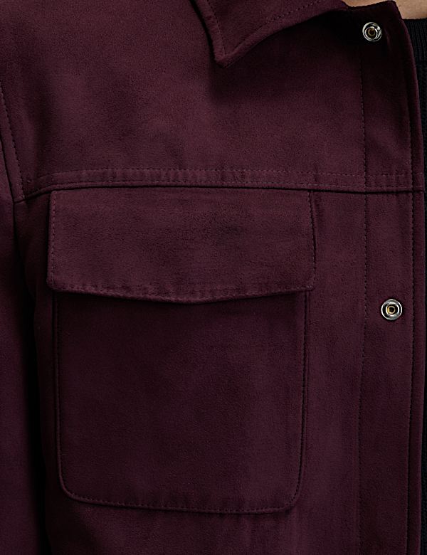 Faux Suede Trucker Jacket - HU