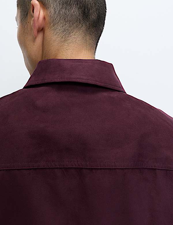 Faux Suede Trucker Jacket - HU