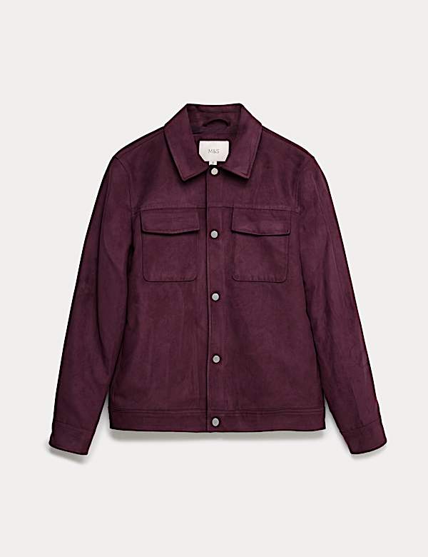 Faux Suede Trucker Jacket - HU