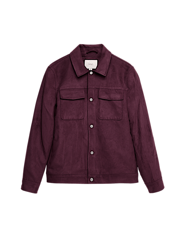 Faux Suede Trucker Jacket