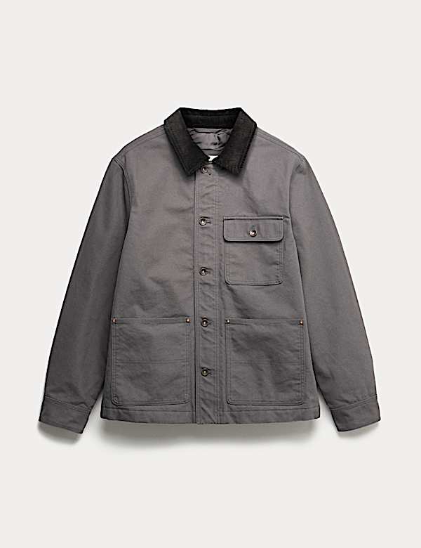 ז'קט כפרי מכותנה טהורה עם 3 כיסים - IL