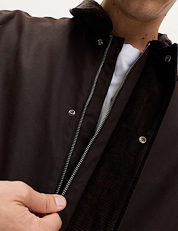 Τζάκετ από από κερωμένο ύφασμα και 100% βαμβάκι - GR