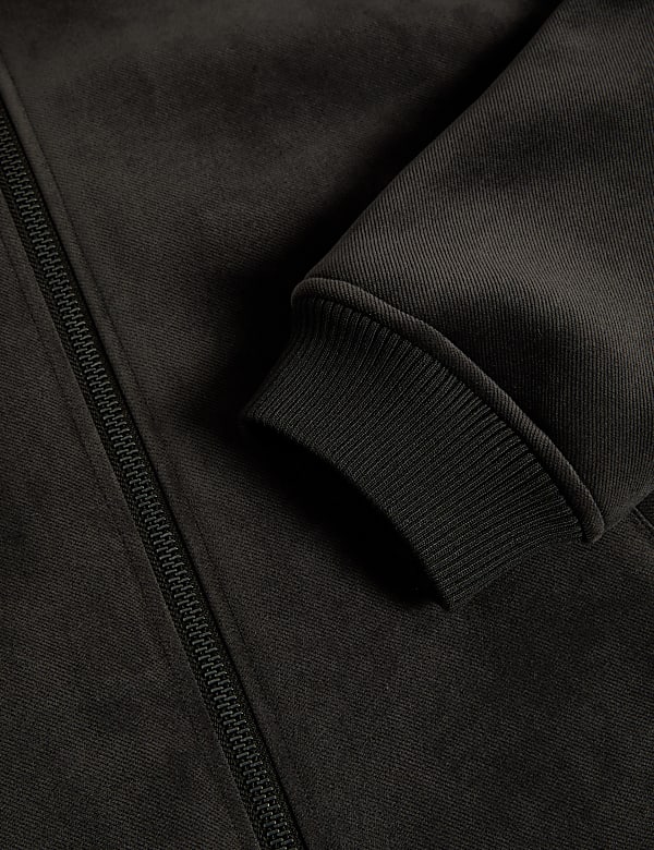 Faux Suede Bomber Jacket