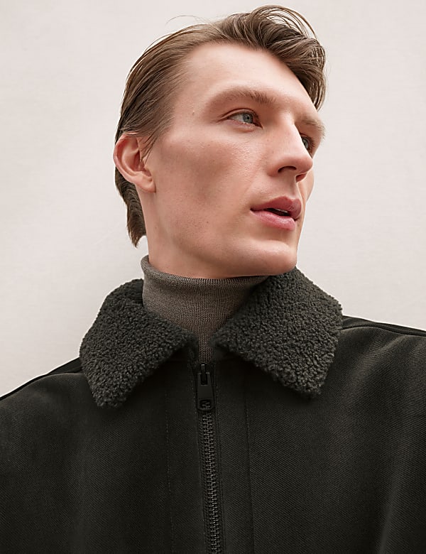 Faux Suede Bomber Jacket
