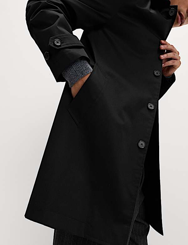 Cotton Blend Car Coat Mac - US
