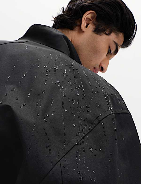 Cotton Rich Boxy Funnel Neck Bomber Jacket - JP