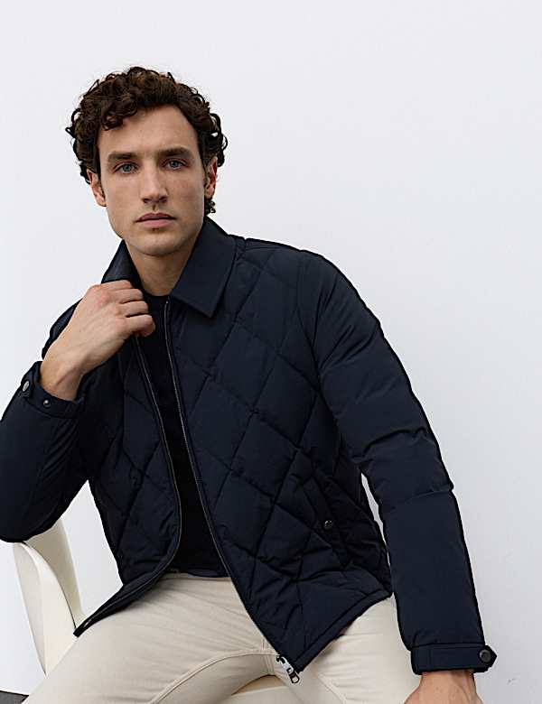Diamond Quilted Collared Jacket