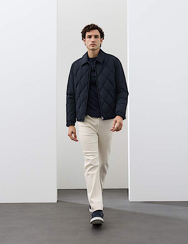 Diamond Quilted Collared Jacket