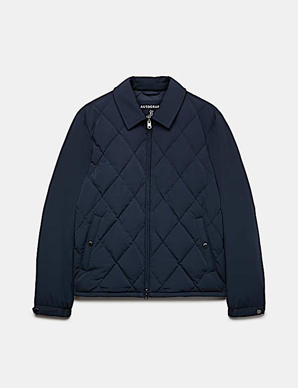Diamond Quilted Collared Jacket - BE