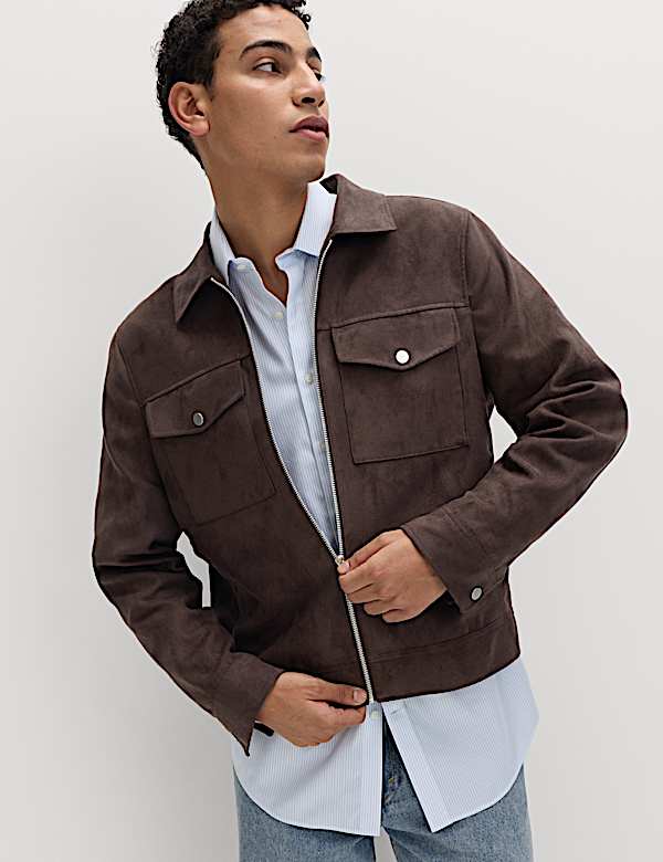 Faux Suede Trucker - GR