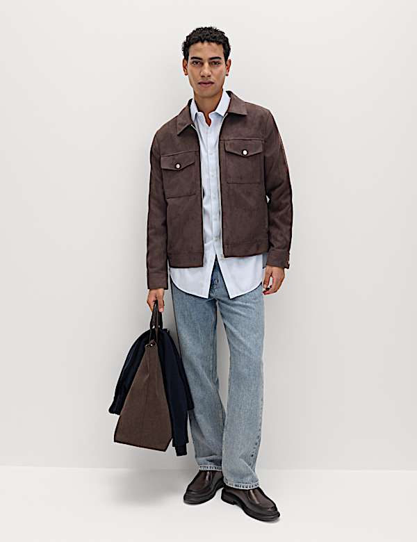 Faux Suede Trucker - GR