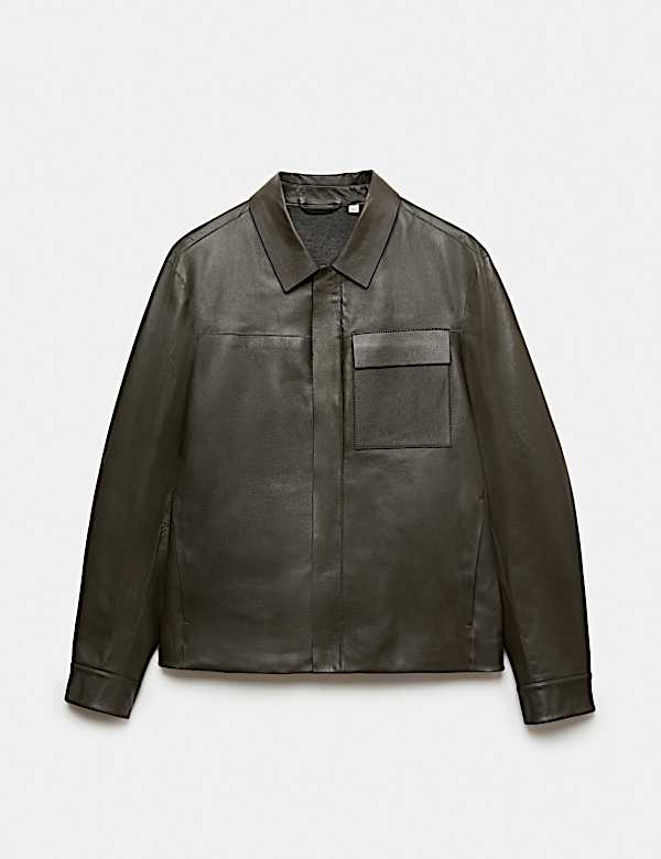 Grained Bonded Leather Overshirt - SE