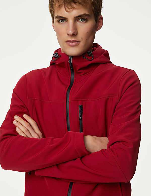 Softshell Hooded Jacket with Stormwear RED Coats M S IL