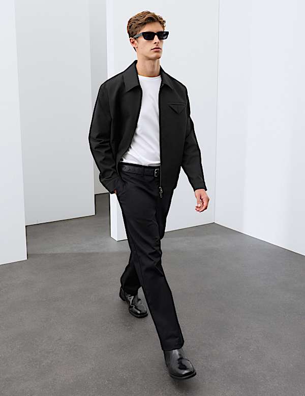 Cotton Rich Textured Harrington Jacket - NZ