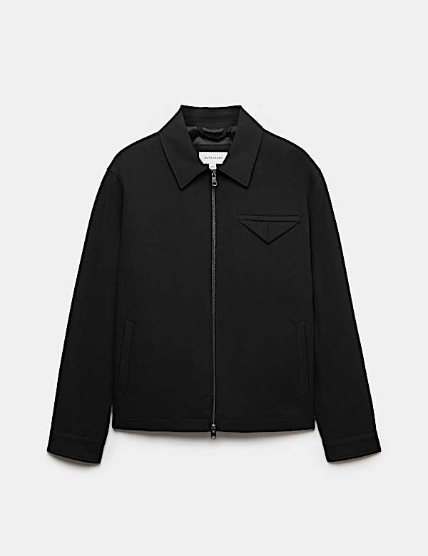 Cotton Rich Textured Harrington Jacket - NZ