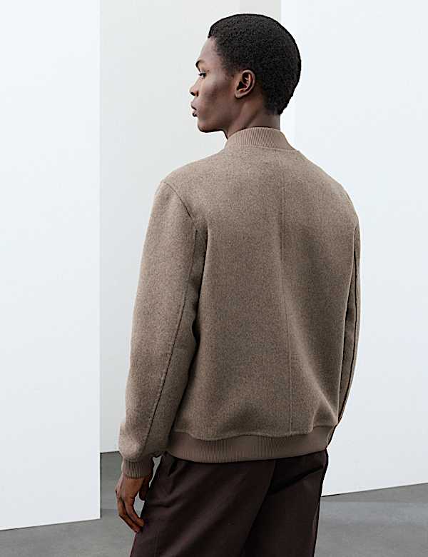 Blouson double face en laine m&eacute;lang&eacute;e - CA
