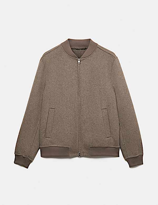 Blouson double face en laine m&eacute;lang&eacute;e - CA