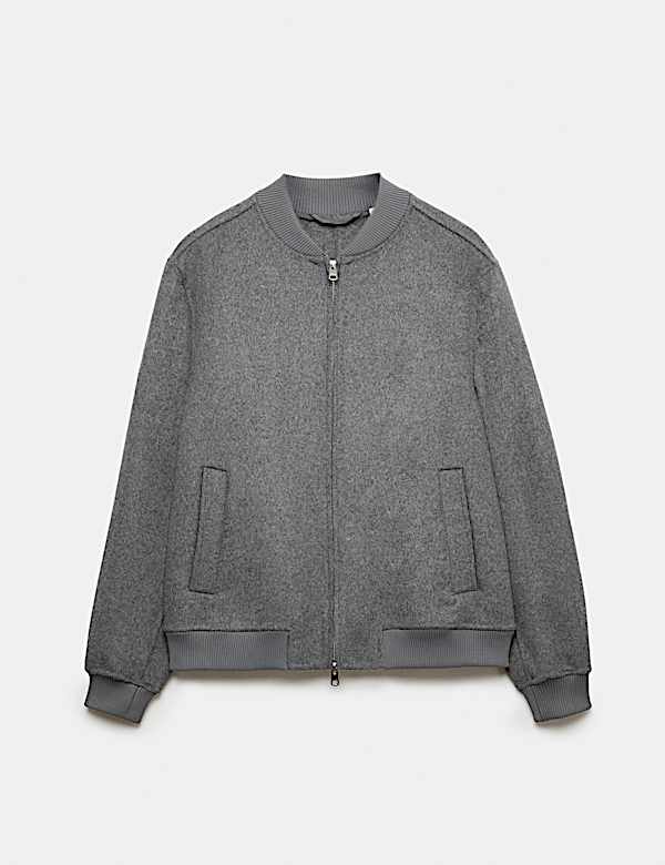 Blouson double face en laine m&eacute;lang&eacute;e - LU
