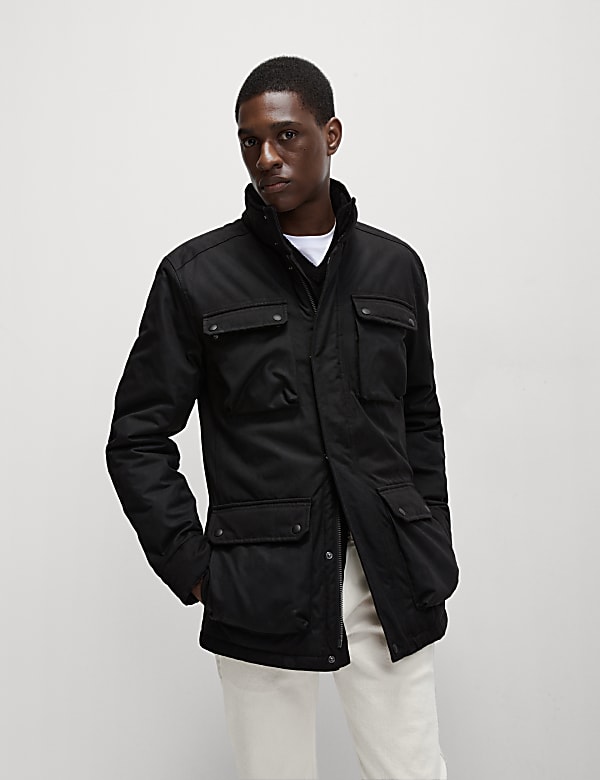 Marks Spencer Pure Cotton Wax Jacket with Stormwear Black XL REG