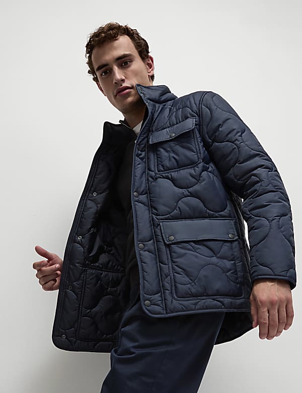 M S Quilted Jacket with Stormwear Navy M