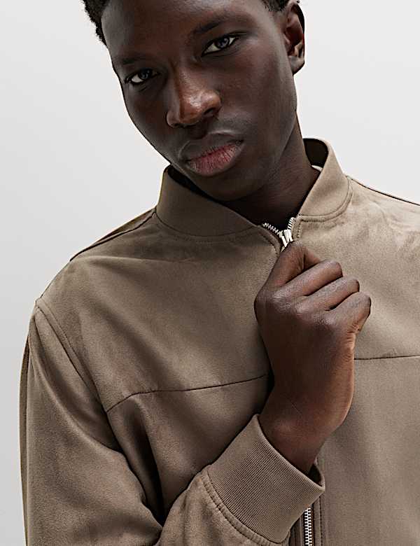 Faux Suede Bomber - AU