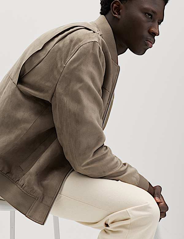 Faux Suede Bomber - AU