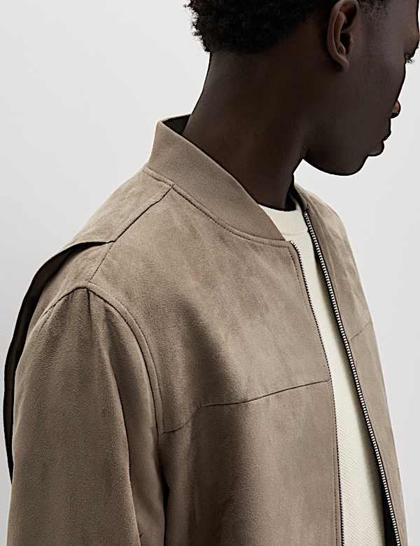 Faux Suede Bomber - AU