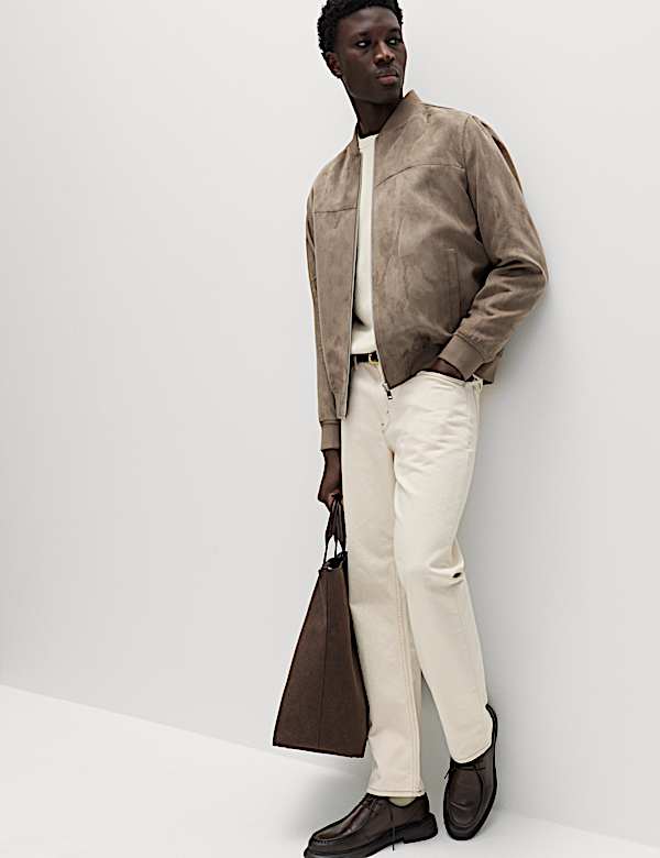 Faux Suede Bomber - AU