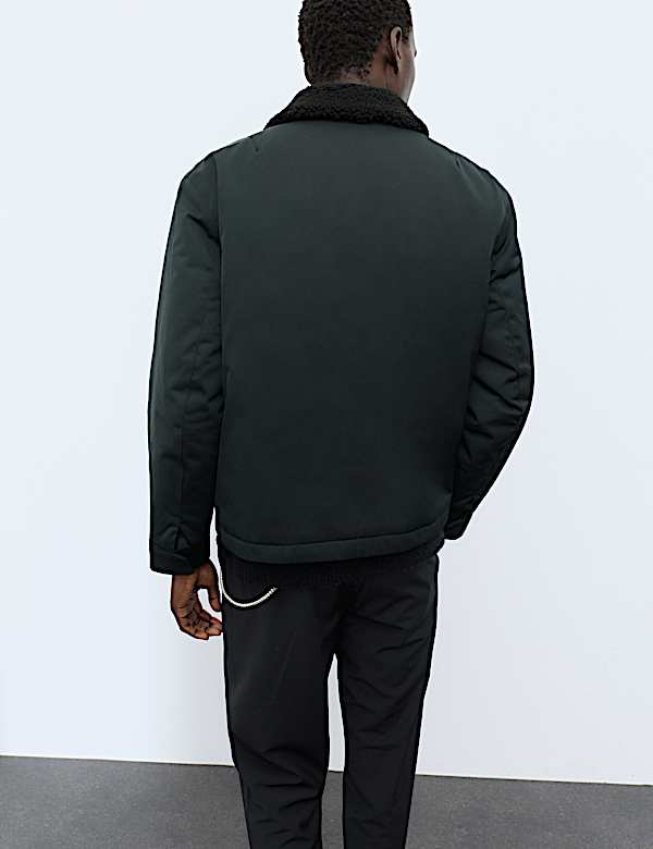 Nylon jack met kraag van shearling - BE