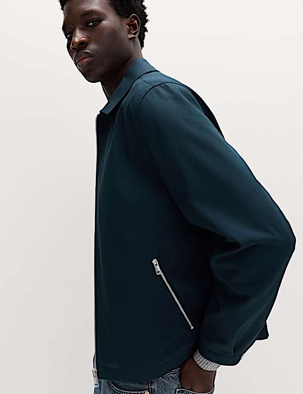 Pure Cotton Harrington Jacket | DARK INK | Jackets | M&S AU