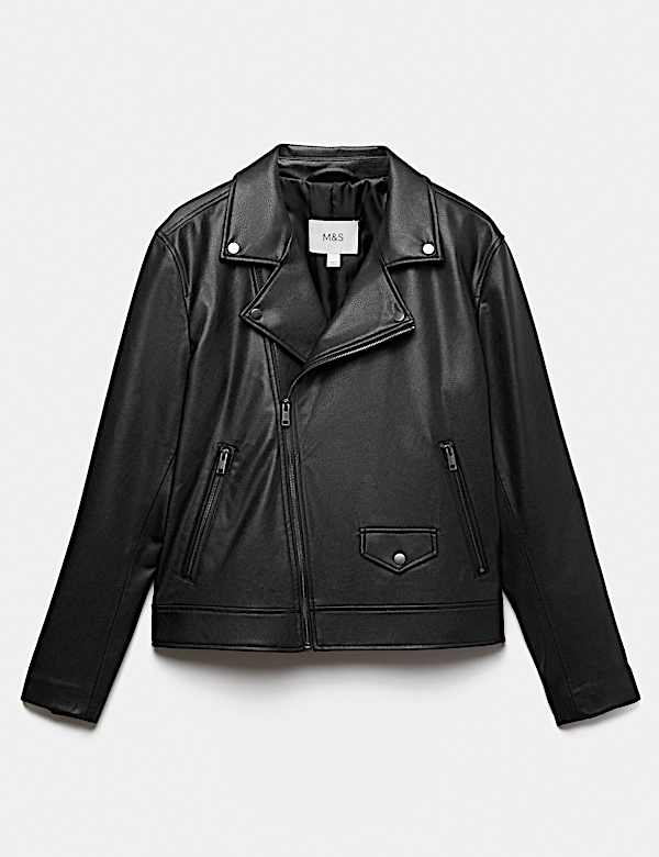 Faux Leather Biker Jacket - BE