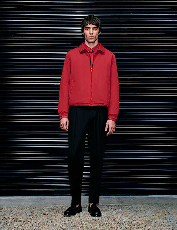 Zip Through Padded Harrington Jacket - GR