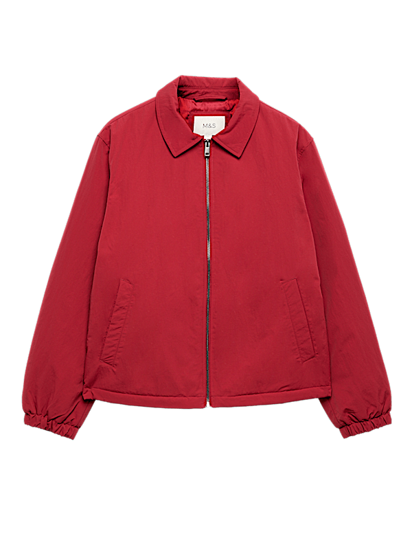 Zip Through Padded Harrington Jacket