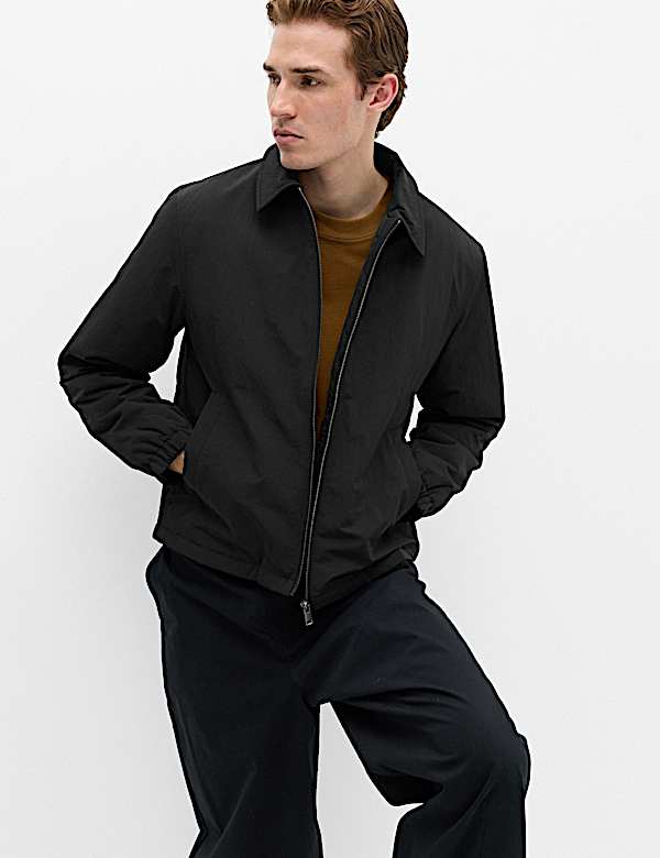 Zip Through Padded Harrington Jacket