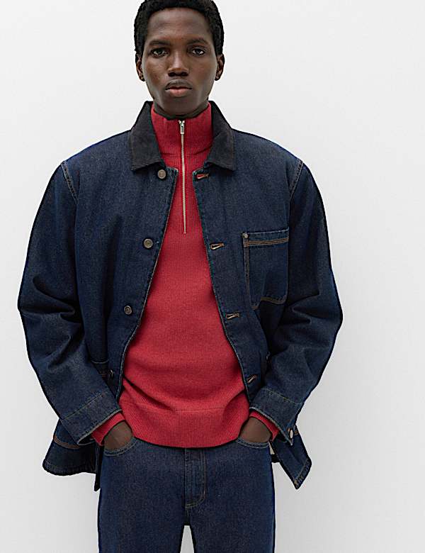 Borg Lined Denim Barn Jacket