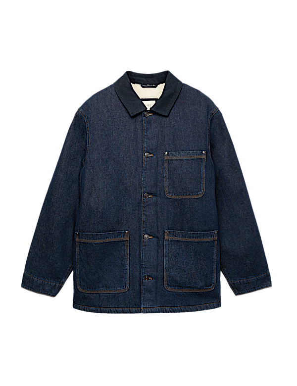 Borg Lined Denim Barn Jacket
