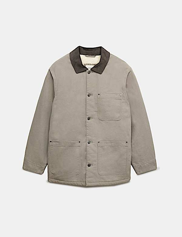 Pure Cotton Barn Jacket With Borg Lining - NL