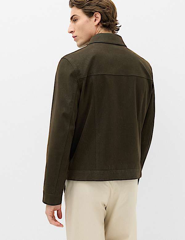 Faux Suede Utility Jacket