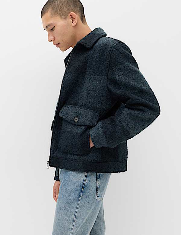 Boucl&eacute; Zip Through Jacket