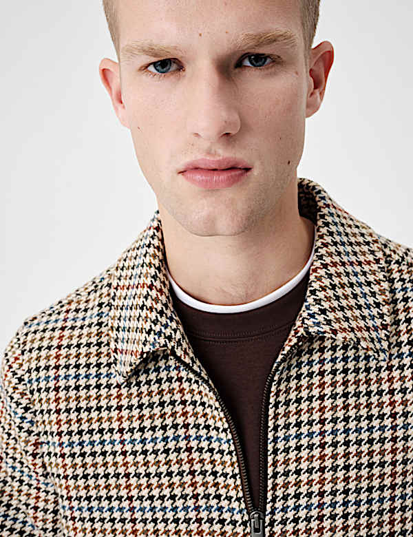 Wool Blend Textured Short Jacket - EE