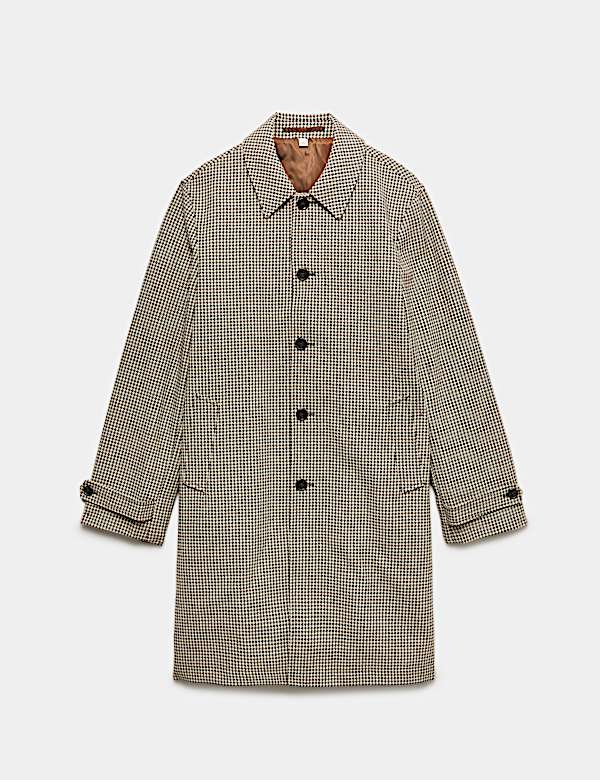 Wool Blend Textured Padded Long Coat - FR