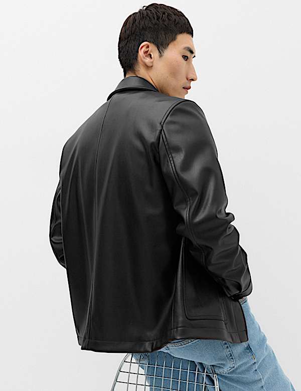 Faux Leather Chore Jacket - BE