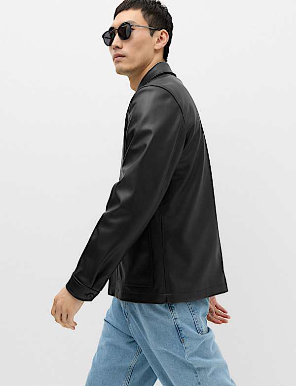 Faux Leather Chore Jacket - BE